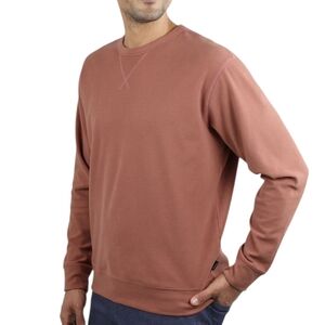 Jachs NY Mens Ultra Soft Sweatshirt Large Muted Terracotta V-Stitch Crewneck New